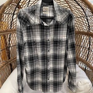 Lucky Brand Black and White Checkered Shirt